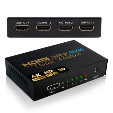 ROZDZIELACZ HDMI Rozdzielacz audio 1x4 4K*2K 3D Full HD
