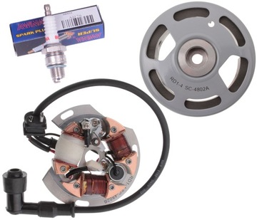 Iskrownik Zapłon Stator Magneto Świeca B7HS Romet Ogar 205 Komar Motorynka