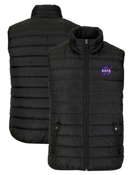 5XL Big Men Duża Czarna Kamizelka Pikowana Nasa
