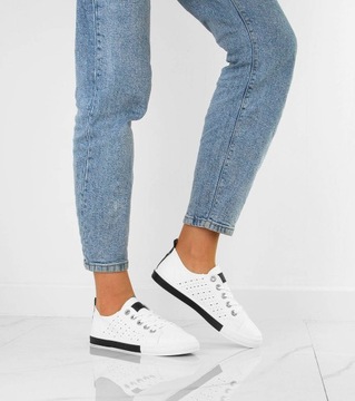 КРОССОВКИ ЖЕНСКИЕ БЕЛЫЕ, АЖУРНЫЕ ТЕННИСНЫЕ ТУФЛИ 40