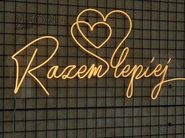 Razem Lepiej z 2 serce napis LEDOWY LED Neon LEDON