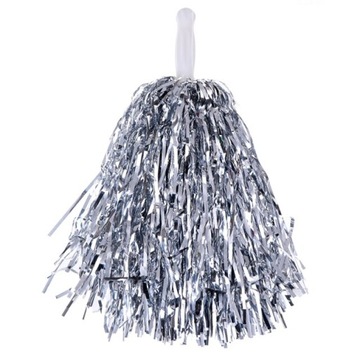POMPON CHEERLEADERKI czirliderka pompony SREBRNY