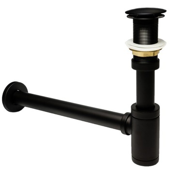 Сифон для умывальника + КЛИК-КЛАК черный без перелива