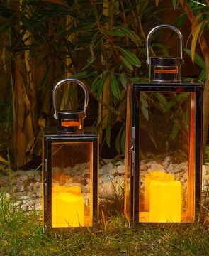 ХРОМНЫЕ ГЛАМУРНЫЕ ФОНАРИ 30+42 + СВЕЧИ СВЕТОДИОДНЫЕ