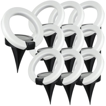 10x Lampka Solarna LED Regulowany Solar RING Wbijany z Czujnikiem Zmierzchu