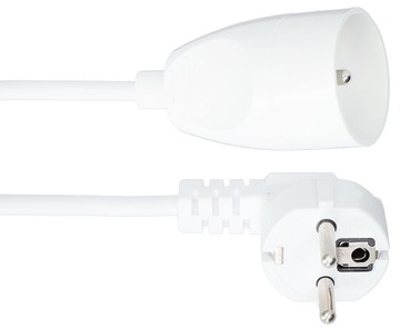 Одинарный удлинитель с заземлением, 1 м, белый