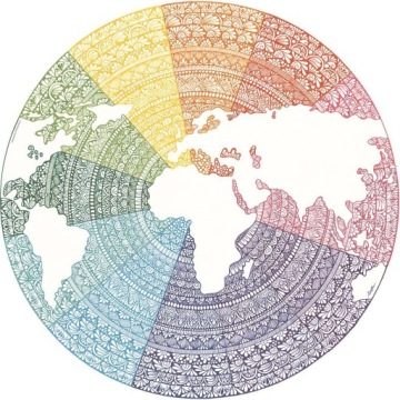 Puzzle 500 elementów, koło. Paleta kolorów. Mandala