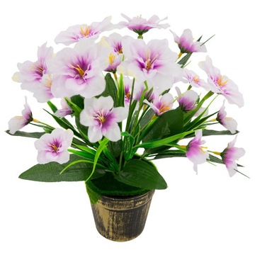 Искусственный весенний цветок в КРАСИВОМ ЦВЕТНОМ горшке.