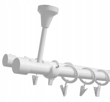KARNISZ SUFITOWY BIAŁY 19mm+19mm LUNA 200cm