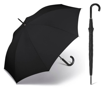 DUŻY CZARNY PARASOL WIATROODPORNY HAPPY RAIN