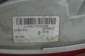 SVĚTLO PRAVÝ ZADNÍ PEUGEOT 2008 W KRYT