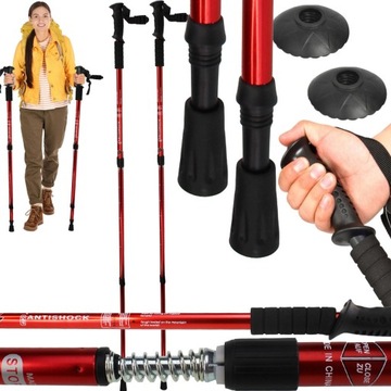 KIJE TREKKINGOWE REGULOWANE KIJKI DO CHODZENIA NORDIC WALKING TELESKOPOWE