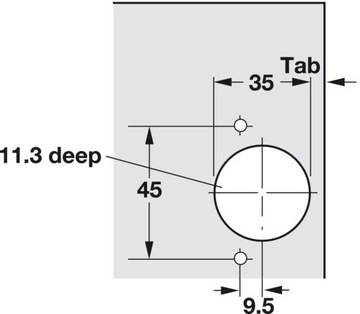 Zawias face frame do łodzi kamperów krótkie ramię