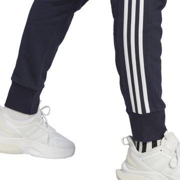 Spodnie męskie adidas Essentials French Terry Tapered Cuff 3-Stripes granat