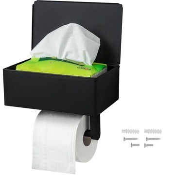 Держатель для туалетной бумаги С ПОЛКОЙ ДЛЯ ТЕЛЕФОНА И ХРАНЕНИЕМ металлический унитаз 3в1