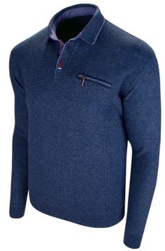 3XL- MĘSKI SWETER-BLUZA POLO Z KIESZONKĄ DY 06/2