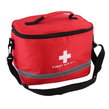 Red Nylon Medical Emergency Survival First Aid Kit Bag Striking Cross
