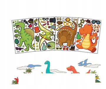 WYKLEJANKI UKŁADANKI NAKLEJKI DINOZAURY