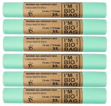 WORKI BIODEGRADOWALNE KOMPOSTOWALNE BIO x 6 - 35L (90szt.) 11058