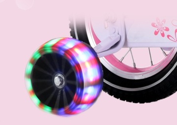 БОКОВЫЕ ПОДДЕРЖИВАЮЩИЕ КОЛЕСА ДЛЯ ДЕТСКОГО СВЕТОДИОДНОГО ВЕЛОСИПЕДА, РОЗОВЫЕ