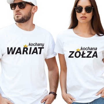 PREZENT NA WALENTYNKI KOSZULKI DLA PAR WZORY 2 SZT