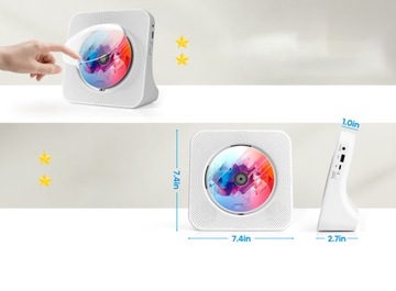 ПОРТАТИВНЫЙ CD-ПЛЕЕР BLUETOOTH ДИНАМИК РАДИО AUX USB FM С ПУЛЬТОМ ДУ БЕЛЫЙ