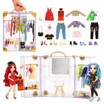 Rainbow High Šatník Skříň Deluxe Oblečení Pro Panenky Doplňky 31 Dílků 6+