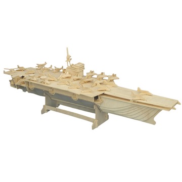 PUZZLE 3D DREWNIANE lotniskowiec PREZENT