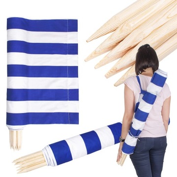 Пляжная ширма 12м, синие полосы SPRINGOS