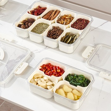 Разделенная коробка для закусок Crisper Box с 8 отделениями и контейнером для закусок