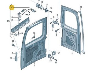 SVAZEK OSVĚTLENÍ TABULKY SPZ VW CADDY