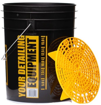 WORK STUFF WIADRO DETAILINGOWE + SEPARATOR do mycia auta BUCKET BLACK RINSE