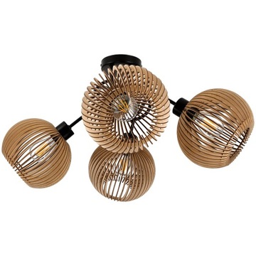 СВЕТИЛЬНИК СВЕТОДИОДНЫЙ ЛОФТ, КУЧНОЙ ДЕРЕВЯННЫЙ 4XE27, ДЛЯ КОМНАТЫ