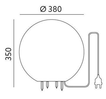 Садовый шар GROUND STONE E27 38см + 10Вт LED