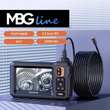 ИНСПЕКЦИОННАЯ камера ЭНДОСКОП для труб 5 метров FULLHD IPS 4.3