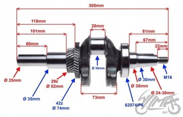 КОЛЕНВАЛ ГОКАРТ ДВИГАТЕЛЯ HONDA GX390