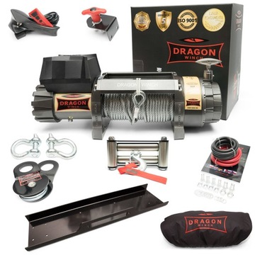 4,1T/8,2T WYCIĄGARKA DRAGON 12V ELEKTRYCZNA WCIĄGARKA linowa samochodowa