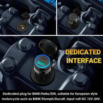 Адаптер PD 3.0 USB C для мотоцикла BMW DIN Hella EU