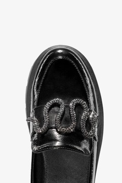 ТУФЛИ СКОЛЬЗЯЩИЕ ЖЕНСКИЕ НА ПЛАТФОРМЕ С МОДНОЙ ДЕКОРАТИВНОЙ ЗМЕЕЙ, размер 38