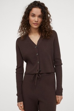 H&M HM Kardigan z domieszką kaszmiru sweter damski rozpinany modny 38 M
