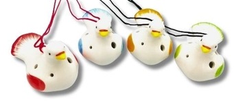 mini OKARYNA ceramiczna GOŁĄB niebieski 6 otworów chwyty nuty ocarina