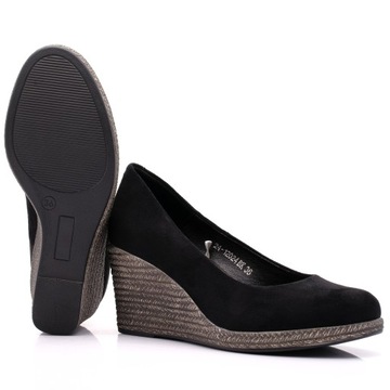 ЖЕНСКАЯ ОБУВЬ, ТУФЛИ НА КЛИНКЕ, POTOCKI, WKŁ. КОЖА 12024 38