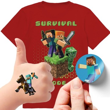 ZESTAW KOSZULKA + TATUAŻE NAKLEJKI MINECRAFT 116