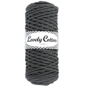 Sznurek pleciony bawełna Lovely Cotton 3mm Grafit