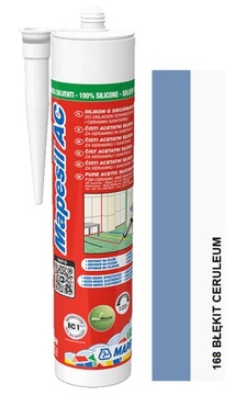 Silikon MAPEI Mapesil AC 168 BŁĘKIT CERULEUM sanitarny 310ml USZCZELNIACZ