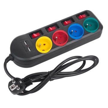 КАБЕЛЬ-УДЛИНИТЕЛЬ ПИТАНИЯ 4GN + 2x USB 2500 Вт