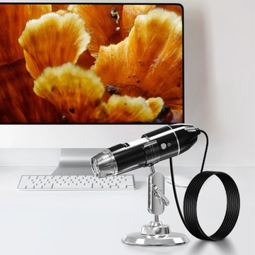MIKROSKOP CYFROWY DLA DZIECKA USB 1600x NA CHEMIĘ BIOLOGIĘ PRZENOŚNY SZKOŁA