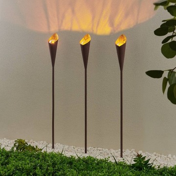 Lindby Jalf lampa solarna LED, 3 szt., kolory rdzy