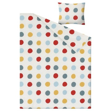 IKEA BRUKSVARA Komplet pościeli 150x200/50x60cm kolorowe kropki