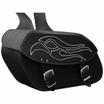 Sakwy Motocyklowe Skórzane Torby Boczne Czarne 17L